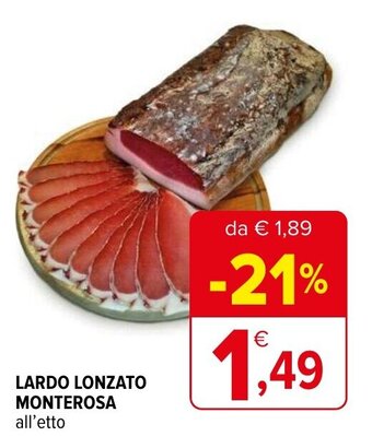 Iperal Lardo Lonzato Monterosa offerta