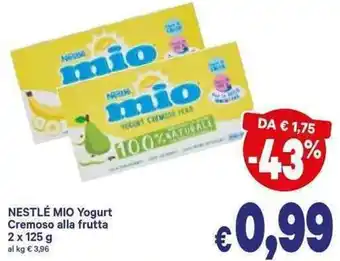 A&O Nestlé Mio Yogurt Cremoso alla frutta 2x125g offerta