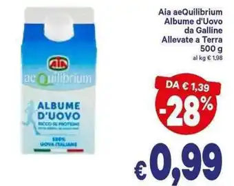 A&O Aia Aequilibrium Albume d'Uovo da Galline Allevate a Terra 500g offerta