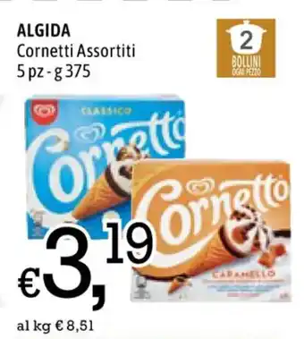 Famila Algida Cornetti Assortiti 5 pz - 375 g offerta