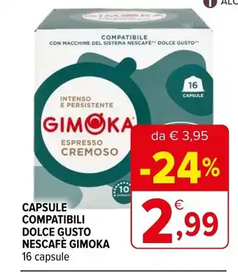 Iperal Nescafé Gimoka Capsule Compatibili Dolce Gusto 16 capsule offerta