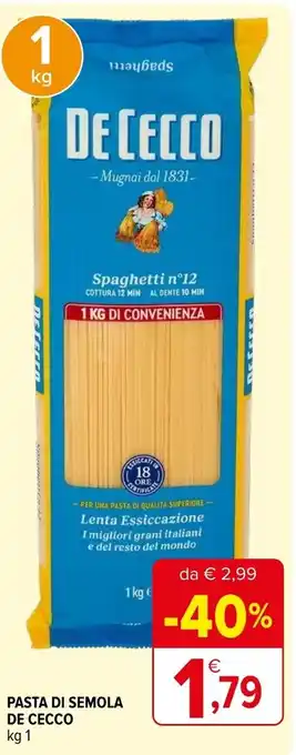 Iperal De Cecco Pasta di Semola 1 kg offerta