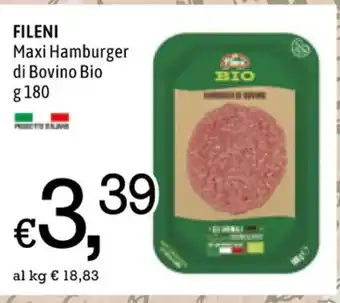 Famila Fileni Maxi Hamburger di Bovino Bio 180 g offerta