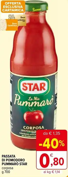 Iperal Star Passata di Pomodoro Pummarò 700 g offerta