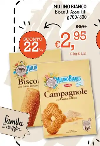 Famila Mulino Bianco Biscotti Assortiti 700 / 800 g offerta
