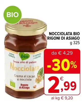 Iperal Rigoni di Asiago Nocciolata Bio 325 g offerta