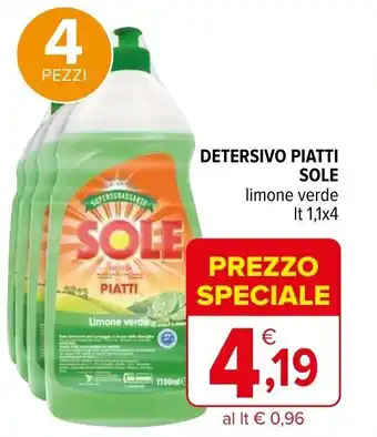 Iperal Sole Detersivo Piatti 1,1 lt x 4 offerta