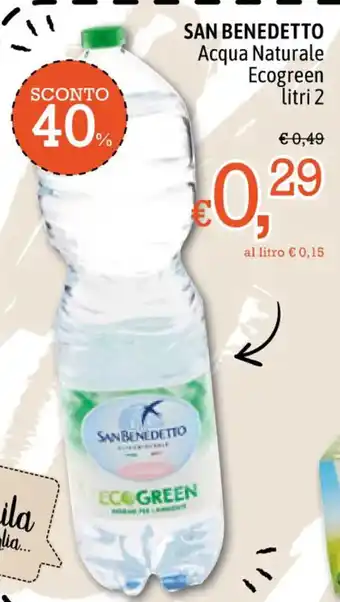 Famila San Benedetto Acqua Naturale Ecogreen 2 litri offerta