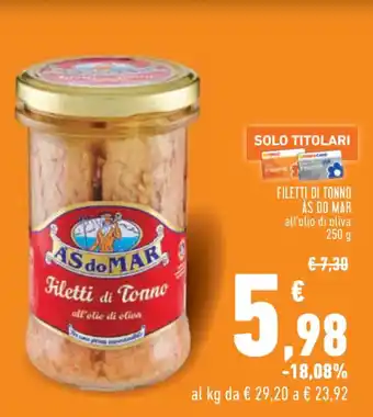 Conad City Ás do Mar Filetto di Tonno 250 g offerta