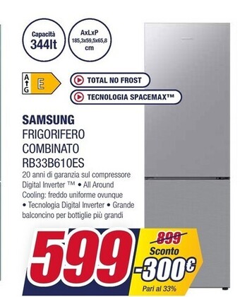 Trony Samsung frigorifero combinato rb33b610es offerta