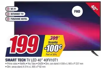Trony Smart tech tv led 40 40fv10t1 offerta