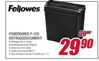 Fellowes powershred p - 25s distruggidocumenti