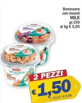 Ard Discount Milk benessere con muesli offerta