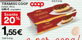 Coop Coop Tiramisù 2 pezzi, 160 g offerta