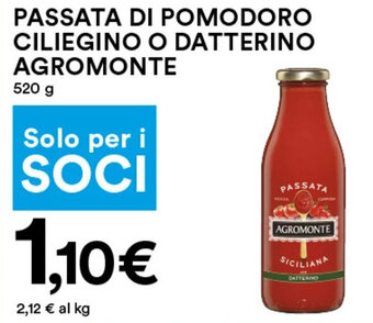 Coop Agromonte Passata di Pomodoro Ciliegino o Datterino 520 g offerta