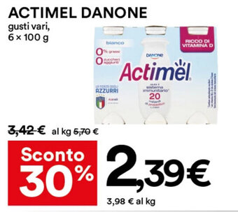 Coop Danone Actimel 6 x 100 g offerta