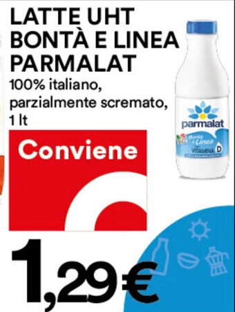 Coop Parmalat Latte UHT Bontà e Linea 1 lt offerta