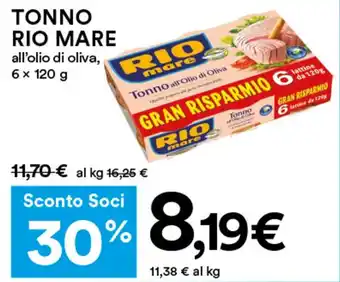 Coop Rio mare Tonno 6 x 120 g offerta