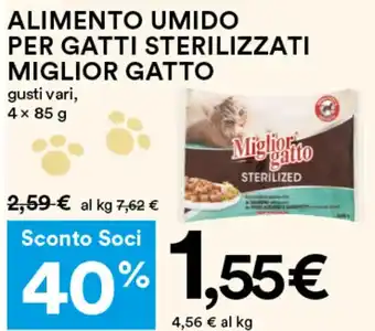Coop Miglior gatto Alimento Umido per gatti sterilizzati 4 x 85 g offerta