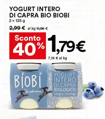 Coop Biobi Yogurt Intero di Capra Bio 2 x 125 g offerta