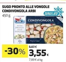 Arbi sugo pronto alle vongole condivongola