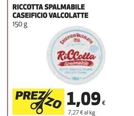 Coop Caseificio valcolatte riccotta spalmabile offerta