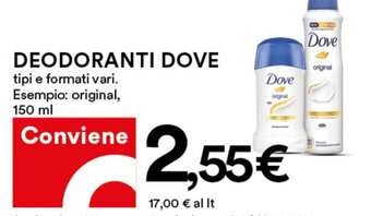 Coop Dove Deodoranti 150 ml offerta