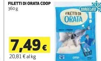 Ipercoop Coop filetti di orata offerta