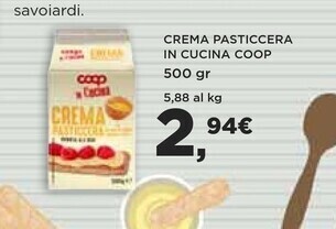 Ipercoop Coop crema pasticcera in cucina offerta