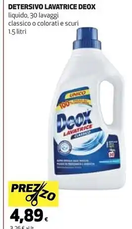 Ipercoop Deox detersivo lavatrice offerta