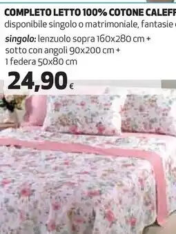 Ipercoop Caleffi completo letto 100% cotone offerta