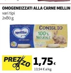 Ipercoop Mellin omogeneizzati alla carne offerta