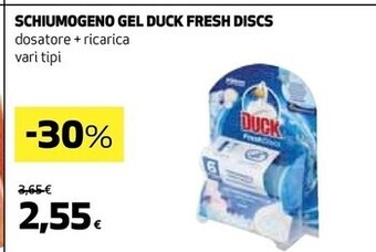 Ipercoop Duck schiumogeno gel fresh discs offerta