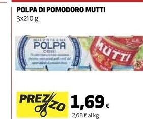 Ipercoop Mutti polpa di pomodoro offerta