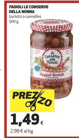 Ipercoop Le conserve della nonna fagioli offerta