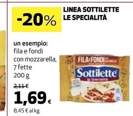 Ipercoop Sottilette linea le specialità offerta