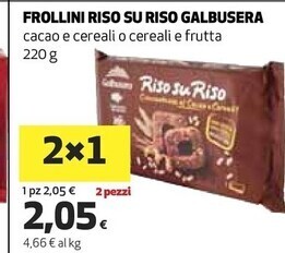 Ipercoop Galbusera frollini riso su riso offerta