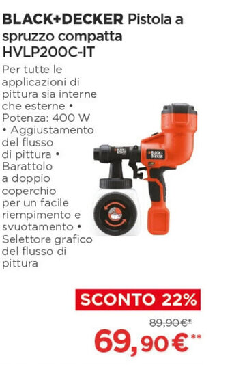 Coop Black+Decker Pistola a spruzzo compatta HVLP200C-IT offerta