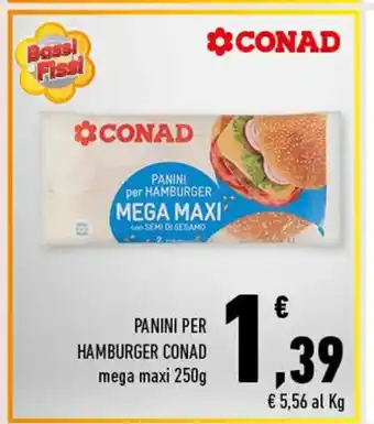Conad Conad Hamburger Panni Per mega maxi 250 g offerta