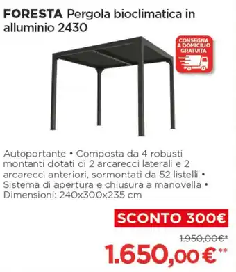 Coop Foresta Pergola bioclimatica in alluminio 2430 offerta