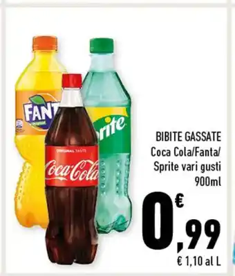 Conad Bibite Gassate Coca Cola/ Fanta/ Sprite vari gusti 900 ml offerta