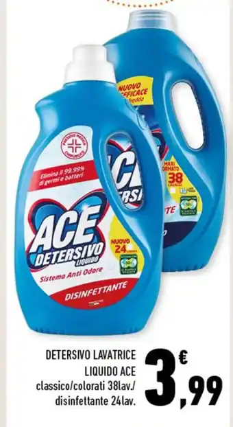 Conad ACE Detersivo Lavatrice Liquido classico/ colorati 38 lav./ disinfettante 24 lav. offerta