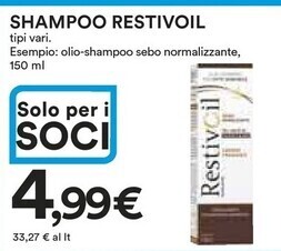 Ipercoop Restivoil shampoo offerta
