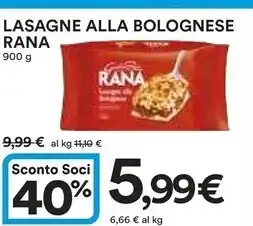 Ipercoop Rana lasagne alla bolognese offerta