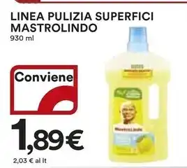 Ipercoop Mastro lindo linea pulizia superfici offerta