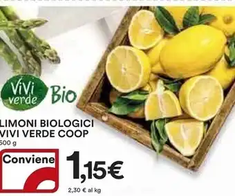 Ipercoop Vivi verde coop limoni biologici offerta