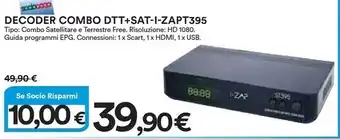 Ipercoop I-zap decoder combo dtt + sat t395 offerta