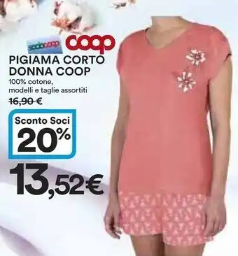Ipercoop Coop pigiama corto donna offerta