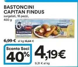 Ipercoop Findus bastoncini capitan offerta