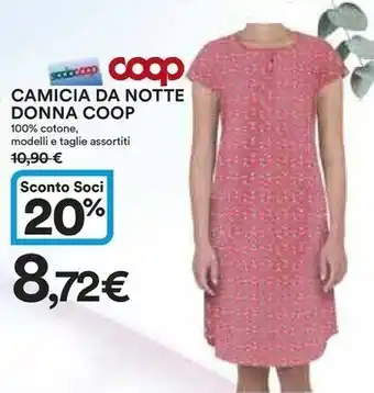 Ipercoop Coop camicia da notte donna offerta